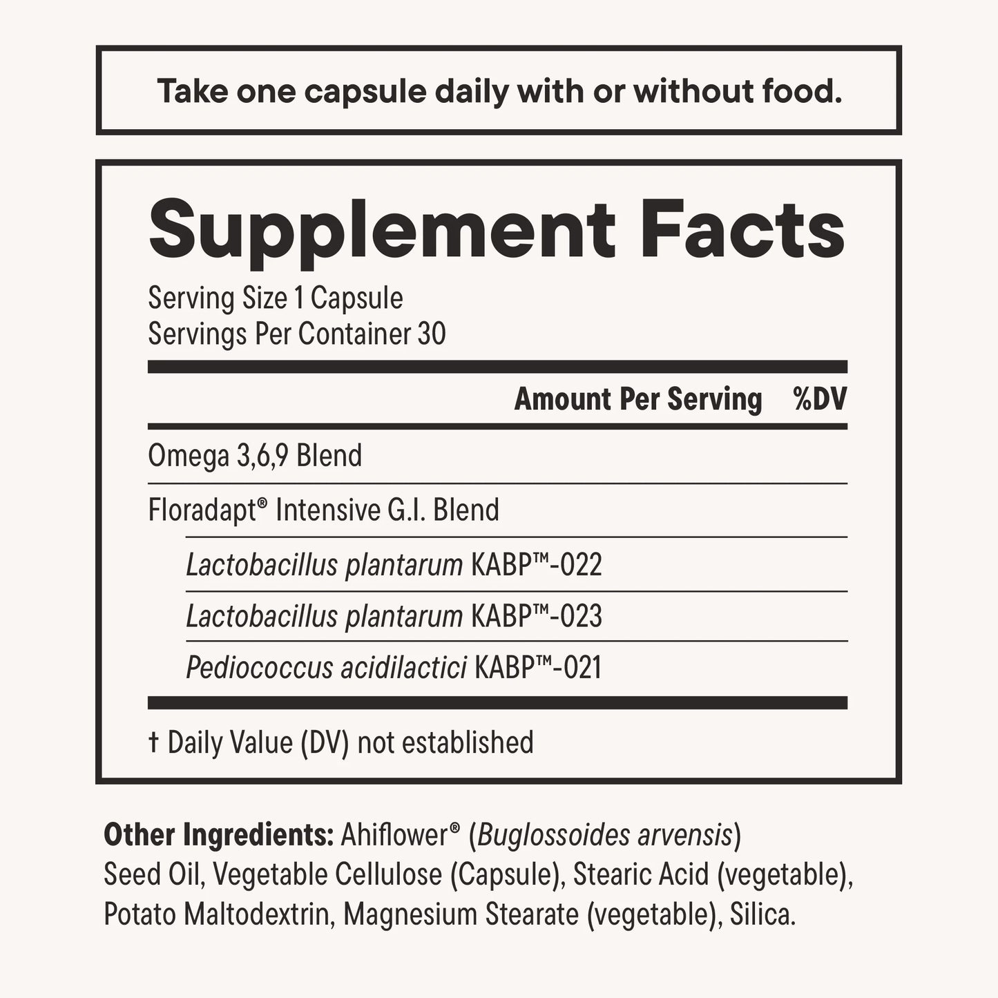Digestive Health Probiotic with Omega for Digestion, Immune, and Brain Health, 30 Day Supply