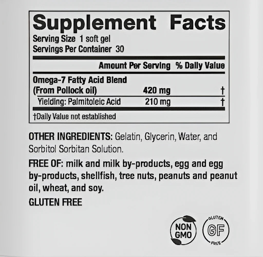 Heartxl, High Potency Omega-7 Blend, Cardiovascular Health Support, Promotes Healthy Metabolism, Gluten-Free Heart Health Supplement, 30 Soft Gels