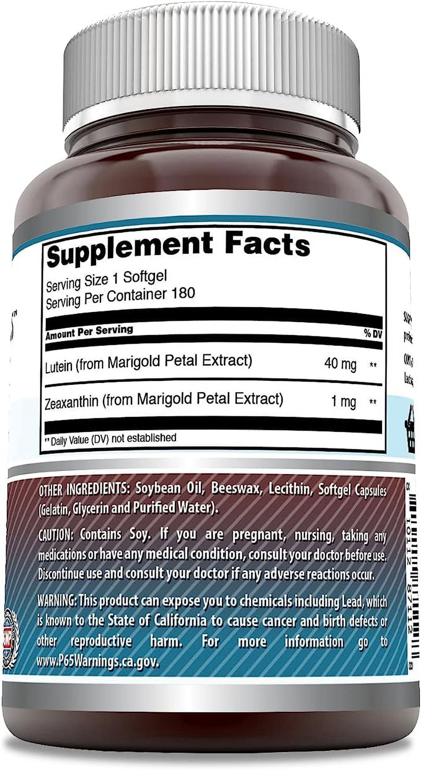 Lutein 40Mg with Zeaxanthin 1600 Mcg Supplements - 180 Softgels- Supports Eye Health & Healthy Vision -Promotes Macular Health
