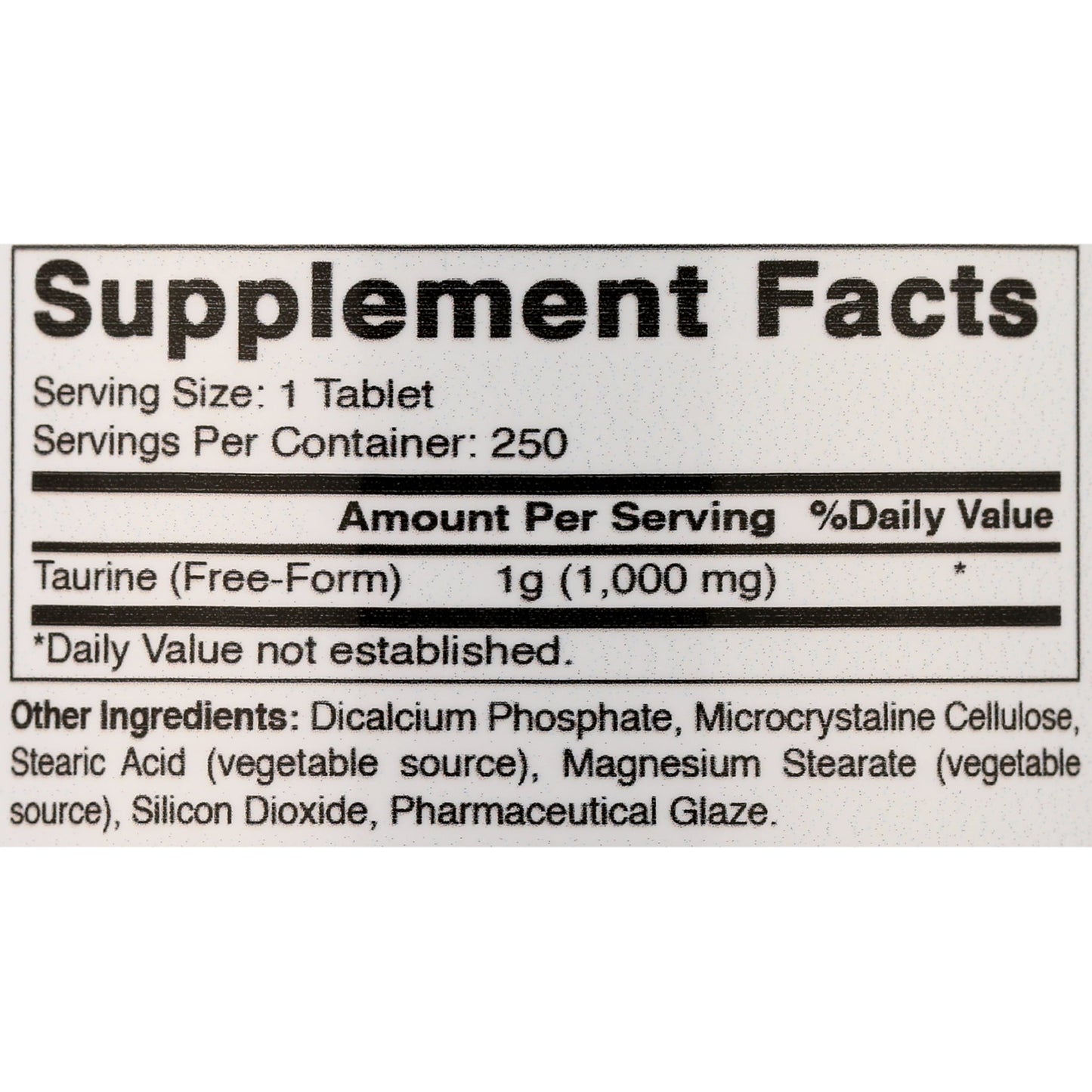 2 Pack  Taurine 1000 Mg 250 Tablets | Supports Eye Health, Healthy Cellular Activity & Cardiovascular Health