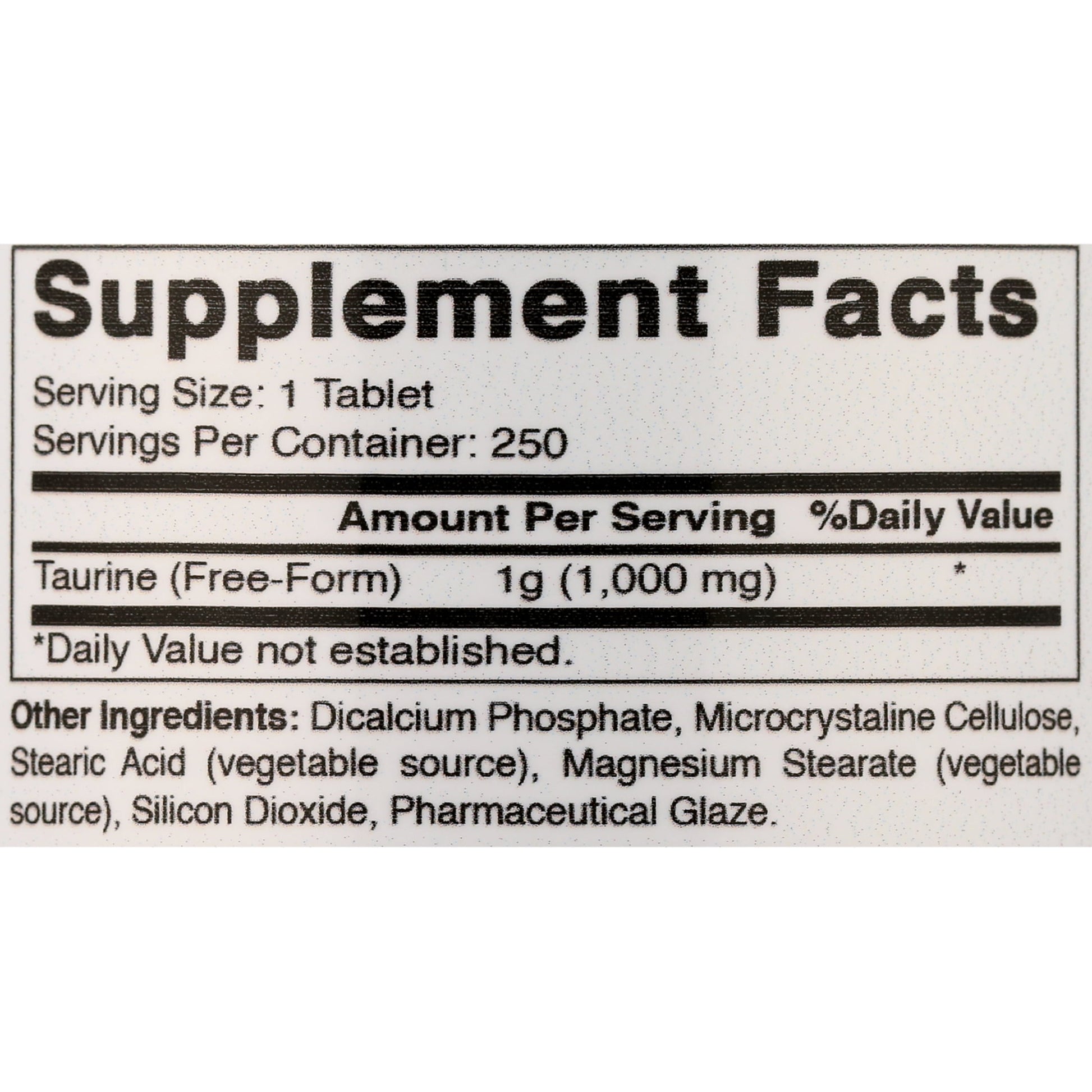 2 Pack  Taurine 1000 Mg 250 Tablets | Supports Eye Health, Healthy Cellular Activity & Cardiovascular Health