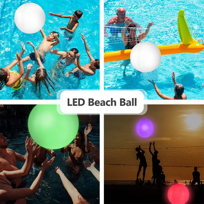 Inflatable Pool Beach Ball 16 Colors LED Glowing Inflatable Beach Balloon 60/90Cm Summer Water Game Sports Party Play Ball Light