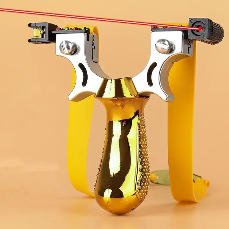 High Precision Slingshot with Rubber Band&Laser&Level Fast Press Bow Catapult Infrared Outdoor Hunting Accessories Slingshot Set