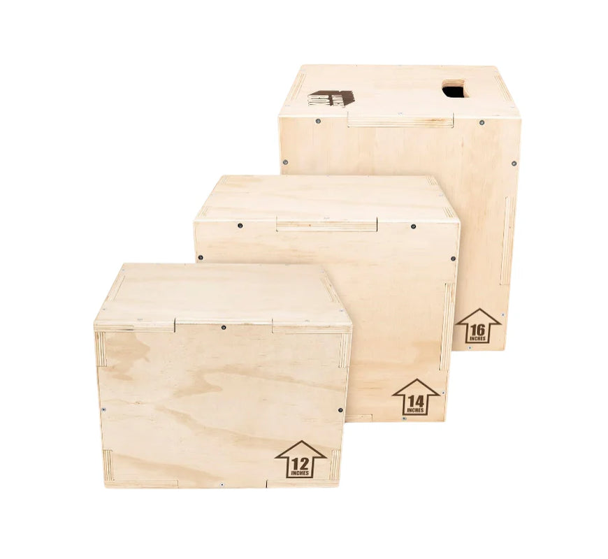 Fitness 3-In-1 Plyo Jump Box - Small, Standard, or XL - Launch Box Exercises for All Skill Levels