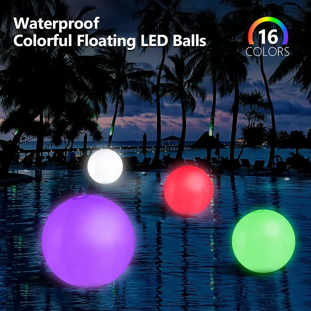 Inflatable Pool Beach Ball 16 Colors LED Glowing Inflatable Beach Balloon 60/90Cm Summer Water Game Sports Party Play Ball Light