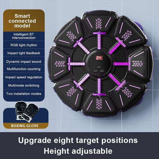 2025 Music Boxing Machine Smart Bluetooth Wall Mounted Music Boxing Trainer Gym Home Electronic Boxing Target Punching Equipment