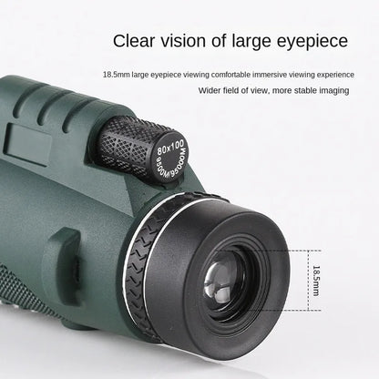 40X60 HD Professional Telescope Compass Monocular Powerful Waterproof Mini Pocket Zoom with Smartphone Hunting Camping