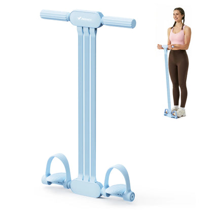 Merach Multifunction Pedal Resistance Band, Elastic Pull Rope Fitness, Full-Body Workout at Home Gym, Exercise Sit-Up, Yoga, Abdominal Training