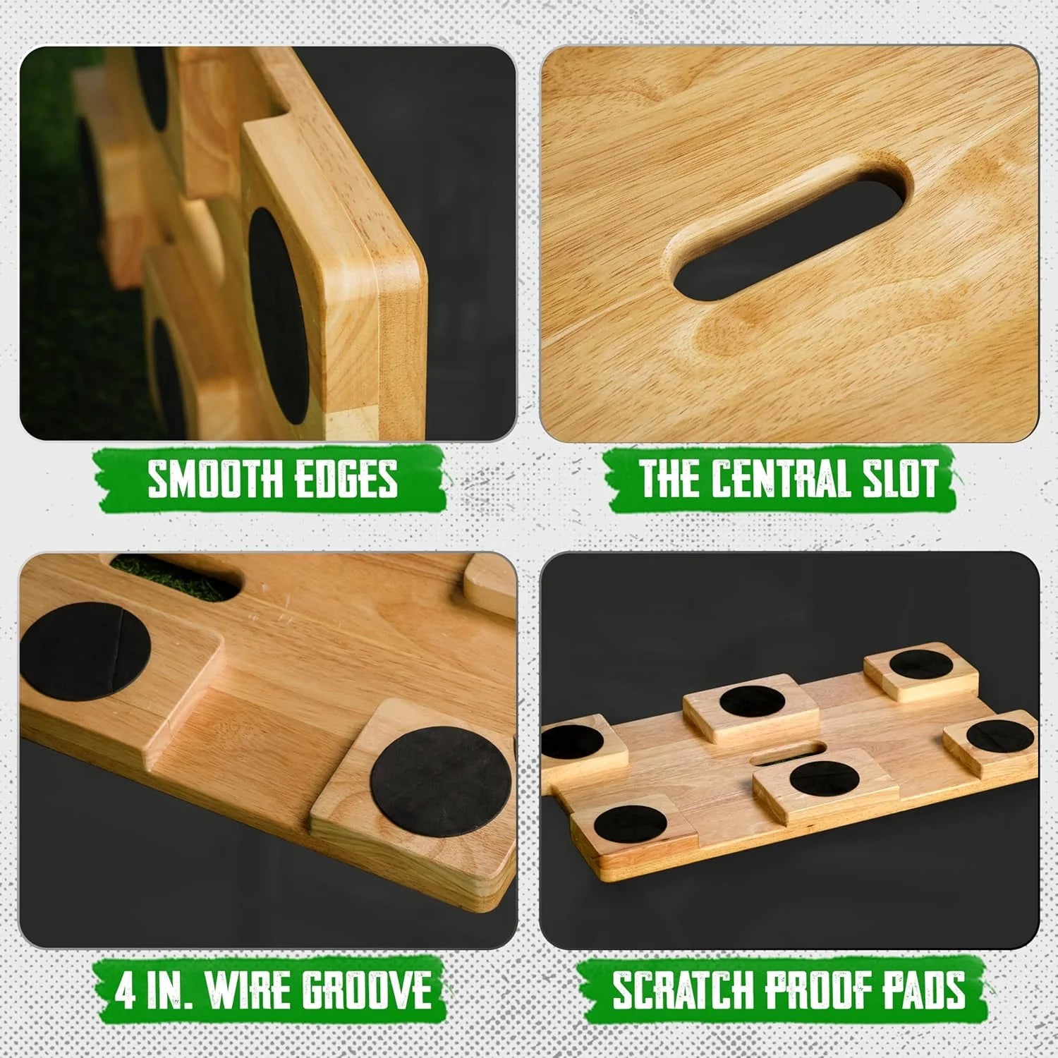 Wood Fitness Board, Exercise Platform or Wooden Exercise Board for Resistance Band Exercises, Resistance Band Workout, Stretching, Strength, Flexibility and Balance for Total Body Home Gym