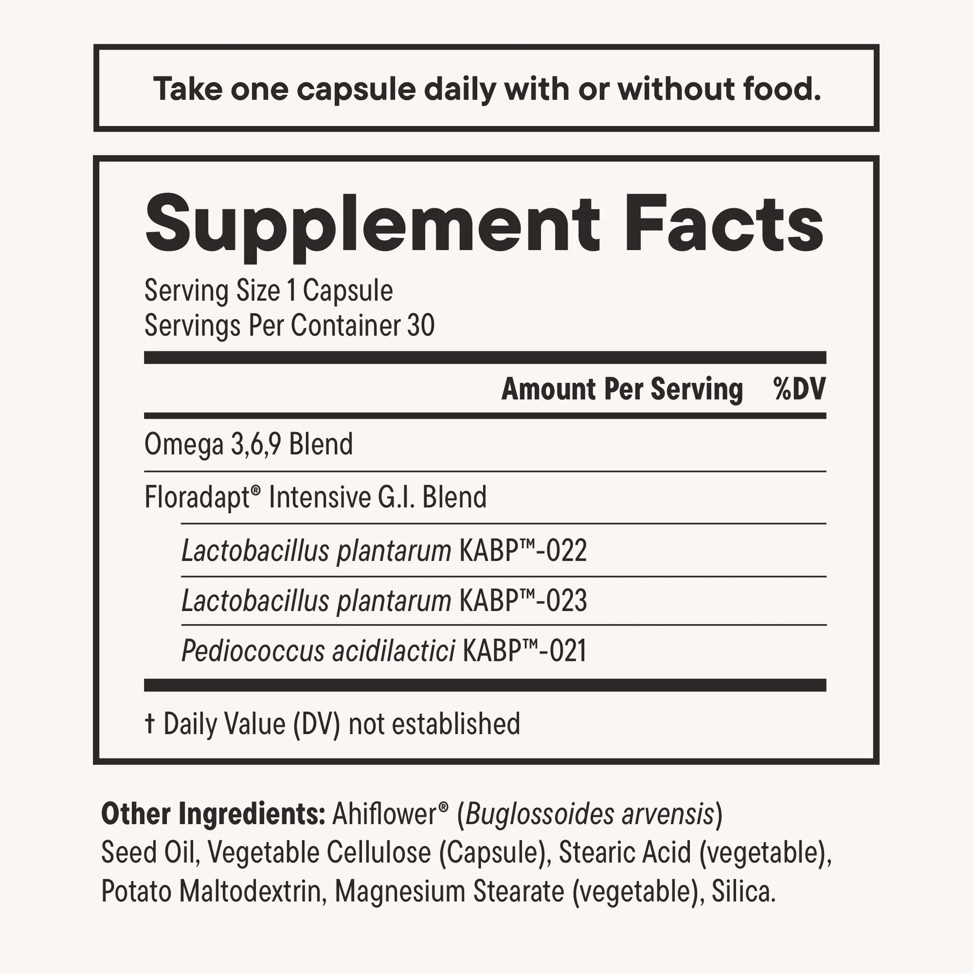 Digestive Health Probiotic with Omega for Digestion, Immune, and Brain Health, 30 Day Supply