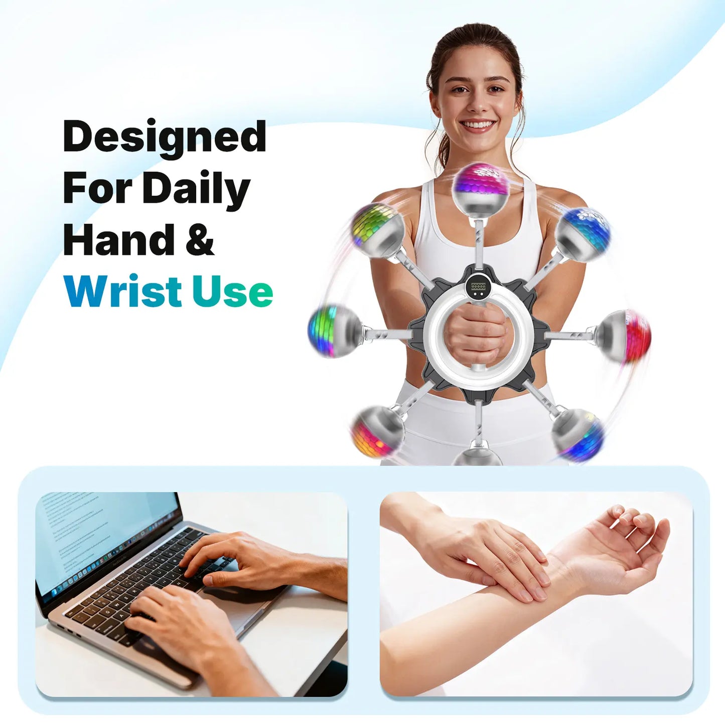 Merach 360° Rotating Wrist and Forearm Trainer - Upper Body Strengthening Tool for Arms, Shoulders, and Chest - Portable Fitness Equipment for Home and Gym Use