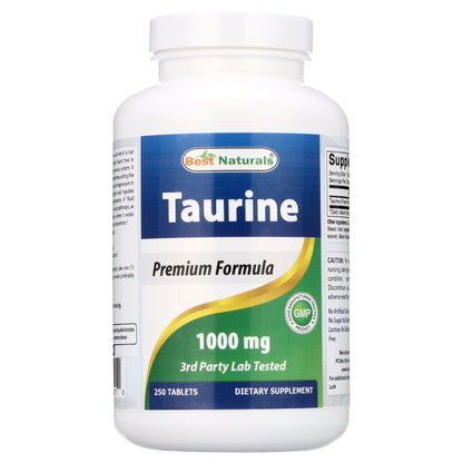 2 Pack  Taurine 1000 Mg 250 Tablets | Supports Eye Health, Healthy Cellular Activity & Cardiovascular Health