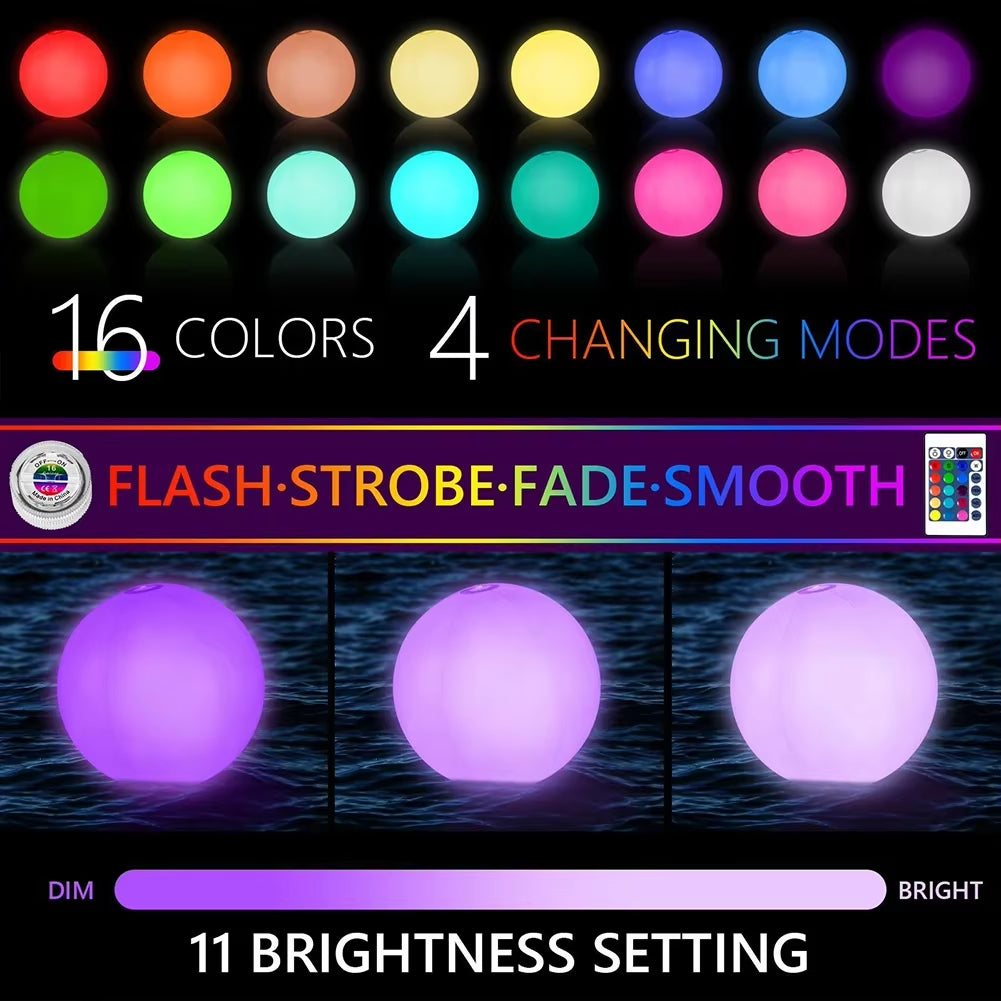 Inflatable Pool Beach Ball 16 Colors LED Glowing Inflatable Beach Balloon 60/90Cm Summer Water Game Sports Party Play Ball Light