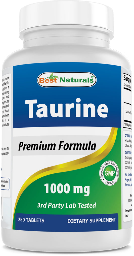 Taurine 1000 Mg 250 Tablets | Supports Eye Health, Healthy Cellular Activity & Cardiovascular Health