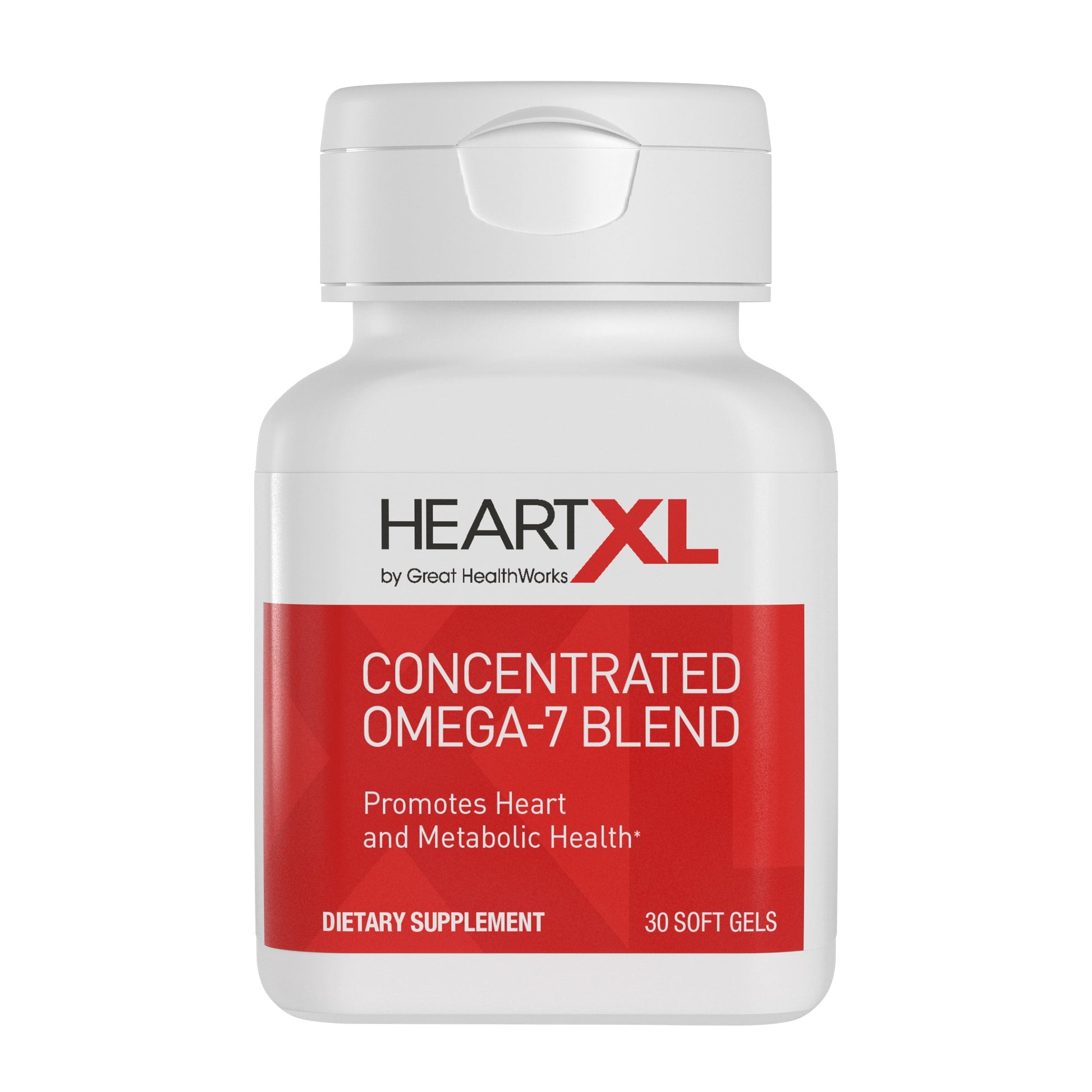 Heartxl, High Potency Omega-7 Blend, Cardiovascular Health Support, Promotes Healthy Metabolism, Gluten-Free Heart Health Supplement, 30 Soft Gels