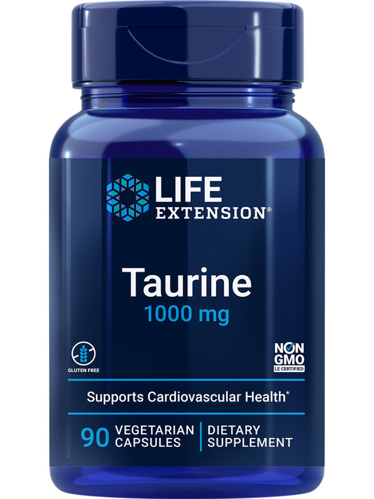 Taurine, Pure Taurine Amino Acid Supplement, Heart Health, Liver Health, Brain Health, Longevity, Muscle and Exercise, 1000 Mg Dose, Non-Gmo, Gluten-Free, 90 Vegetarian Capsules